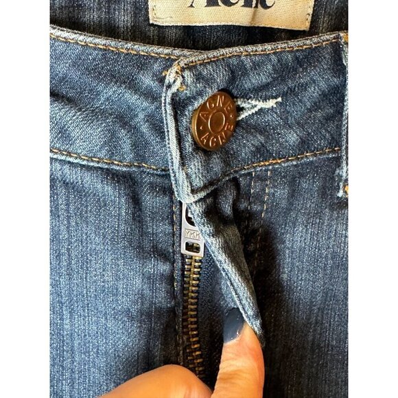 Acne Studios Jeans Women 28 Blue Indigo Medium Wash Denim Hex DC Slim Straight - Picture 7 of 13